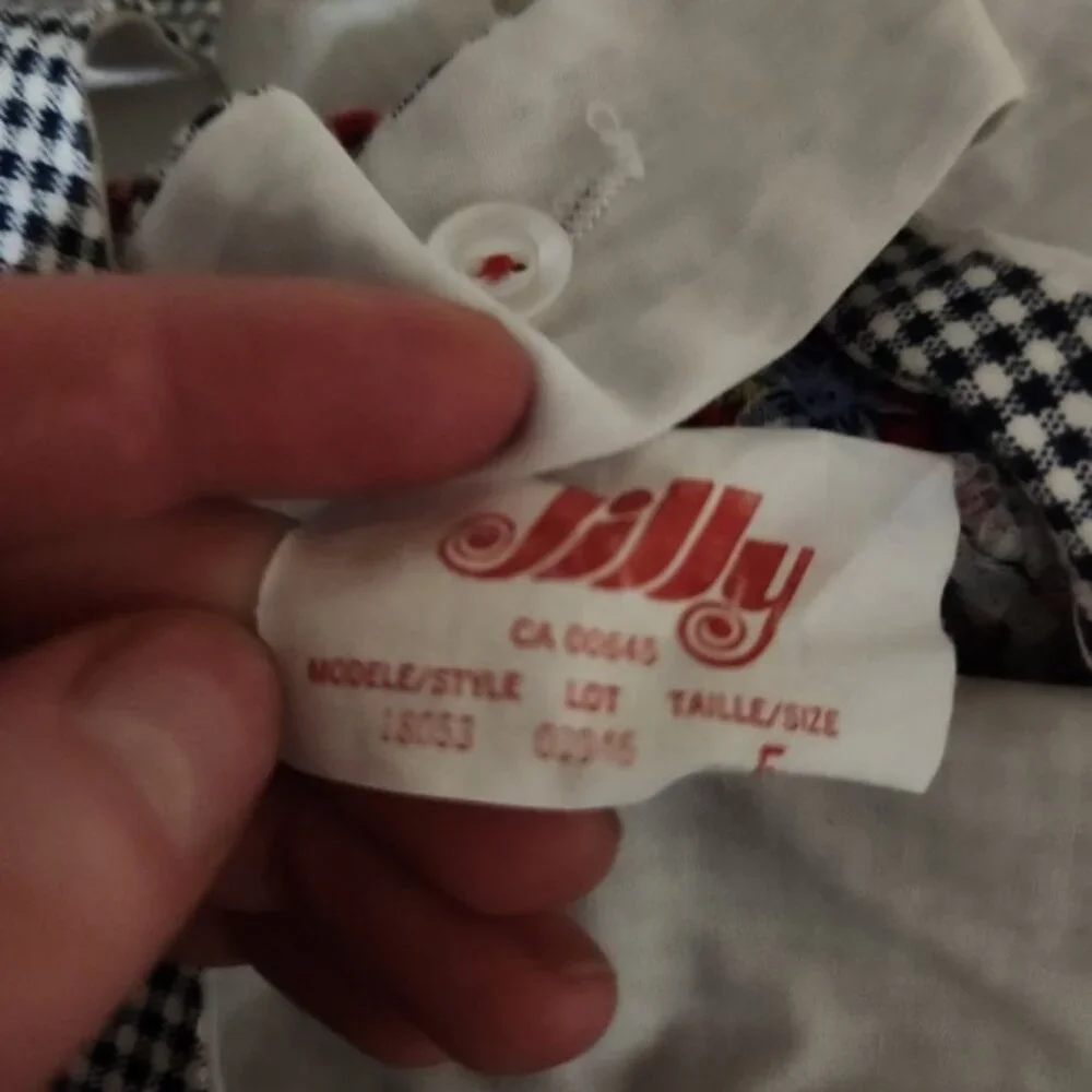 Vintage 90s‎ Jilly Kids Pinafore Dress Red Floral Gingham Mary Kate Ashley style